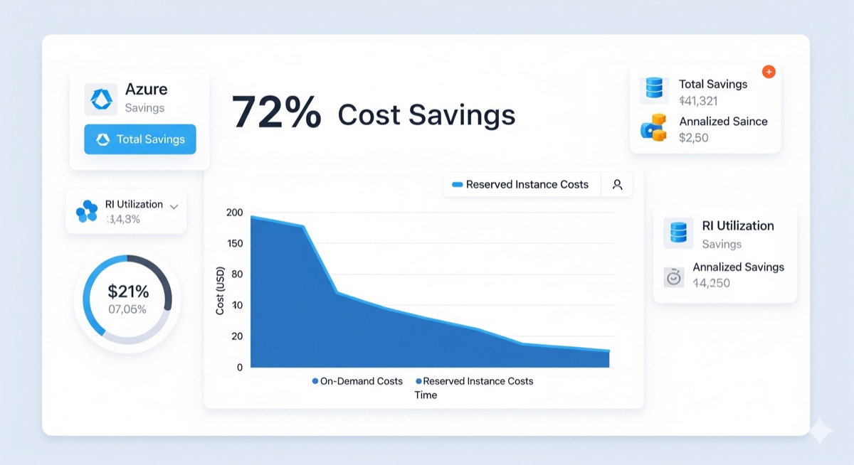 Azure Reserved Instances delivering 72% cost savings on compute resources